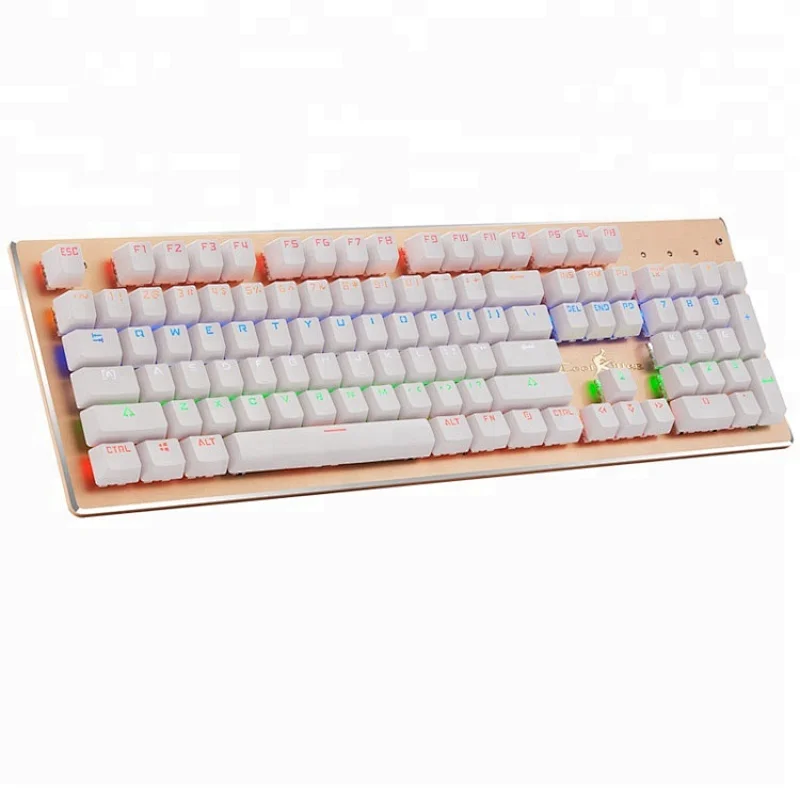 Mechanical Wired USB Gaming Backlight Metal Panel blue switch Keyboard
