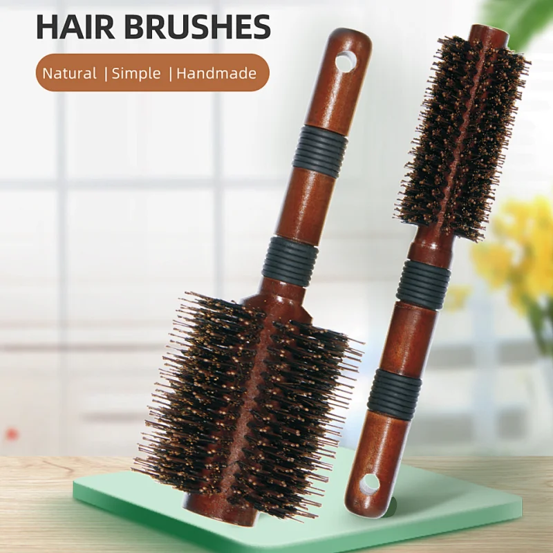WOODEN ROUND HAIR BRUSH