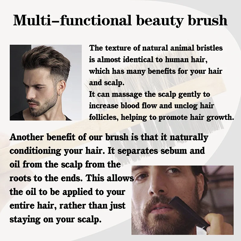 Beard brush boar bristle