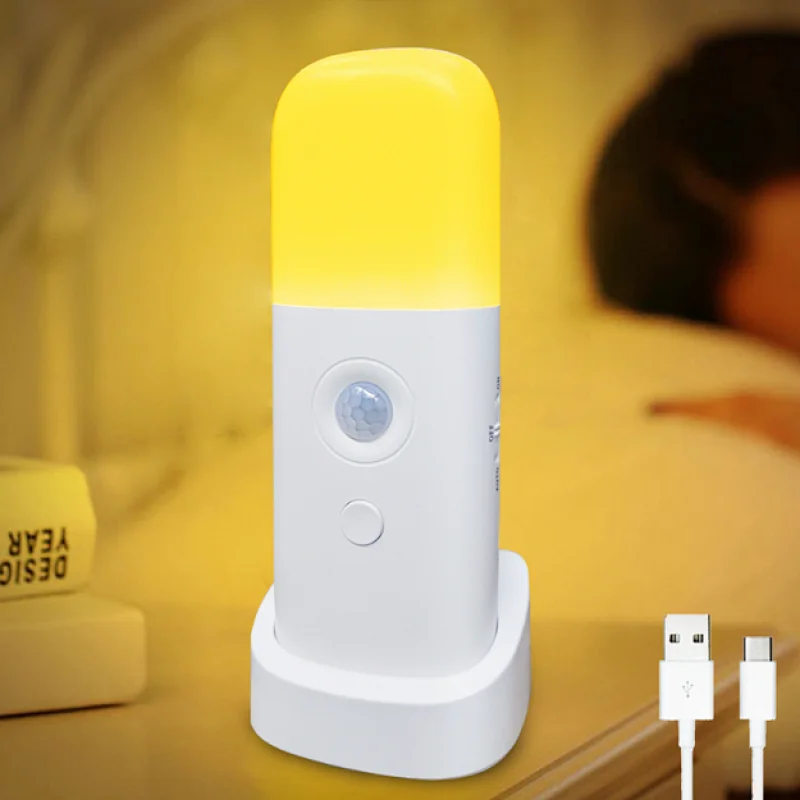 Portable USB rechargeable motion sensor LED night light