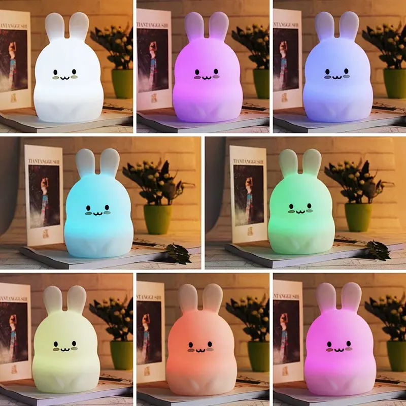 9 color bunny night light