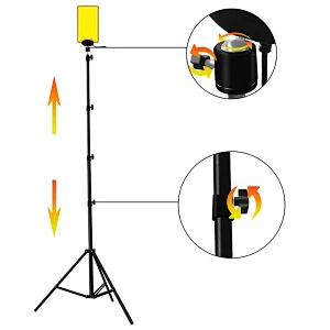 Retractable standing led tripod flood work light