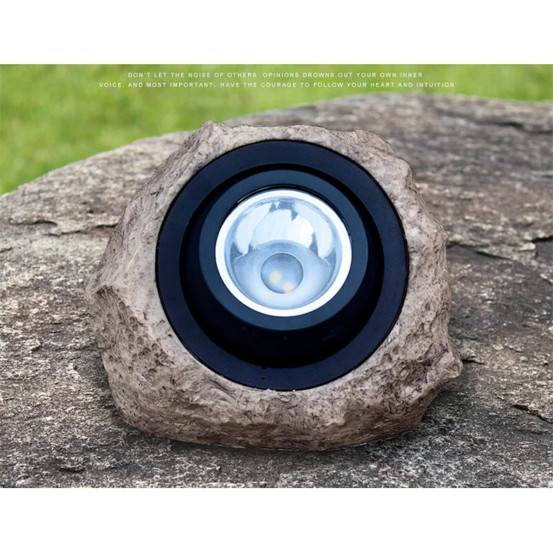 Decorative stone texture pathway yard waterproof solar light