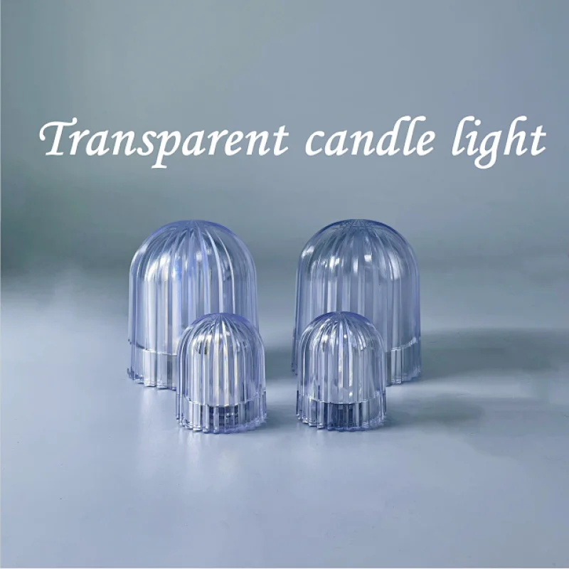 New design battery operated transparent candle light