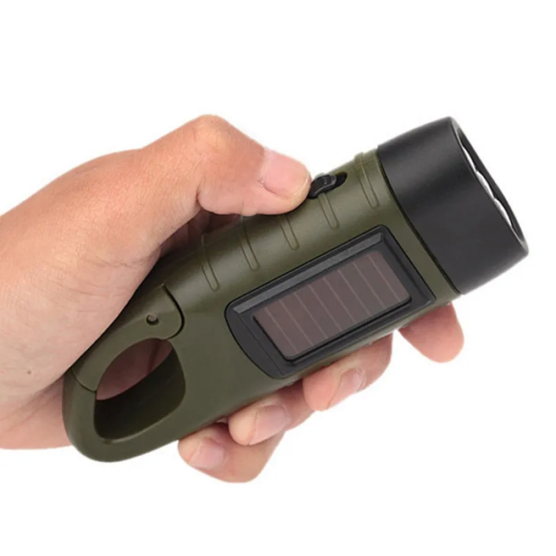 solar hand crank flashlight