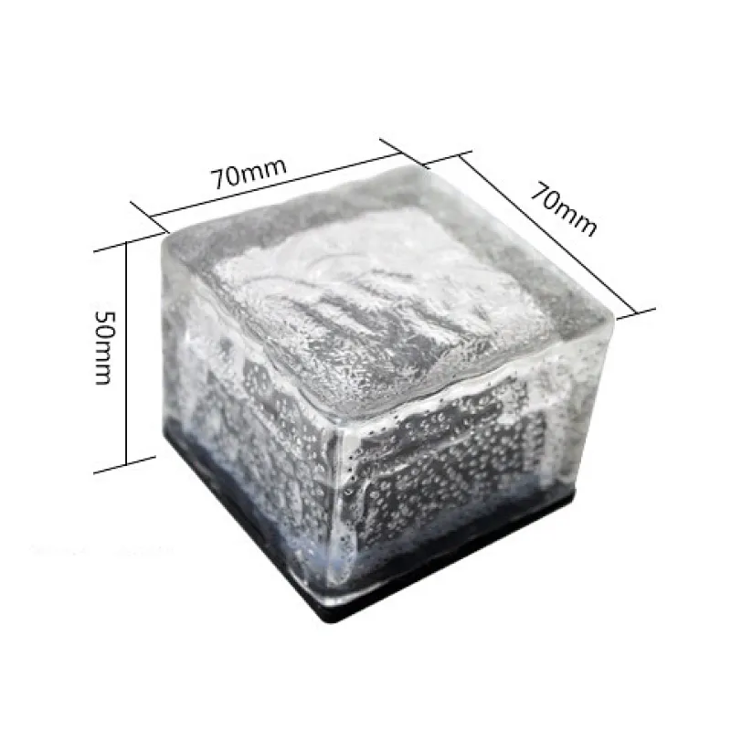 Colorful RGB glass LED square brick waterproof IP68 solar light
