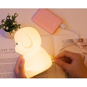 Puppy USB rechargeable silicone night light for kids bedroom