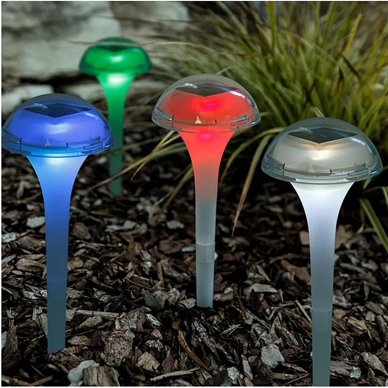 Waterproof IP44 mushroom RGB color changing solar light