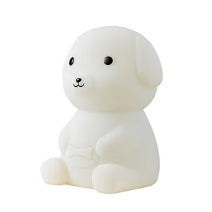 Puppy USB rechargeable silicone night light for kids bedroom