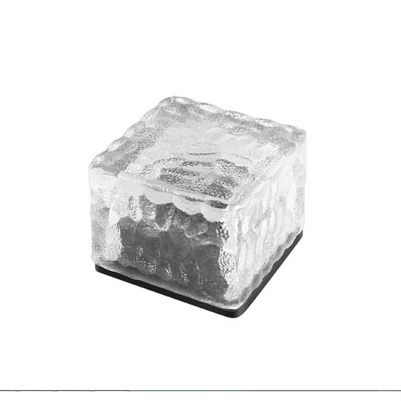 Colorful RGB glass LED square brick waterproof IP68 solar light