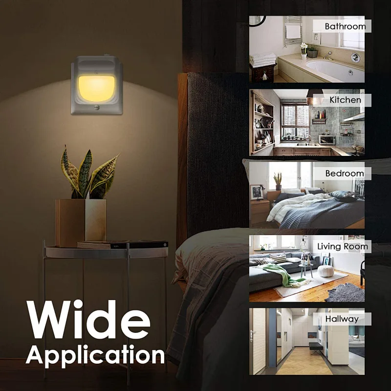 Bedroom plug into wall motion sensor night lights