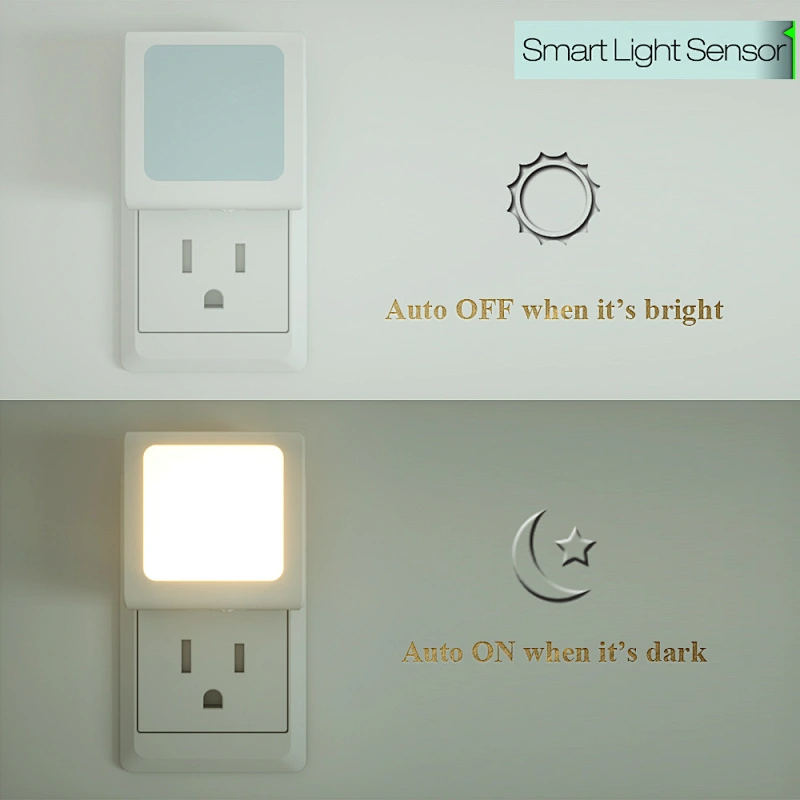 Wall plate motion sensor light switch plug in LED smart night light