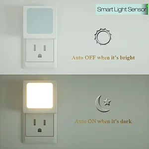Wall plate motion sensor light switch plug in LED smart night light