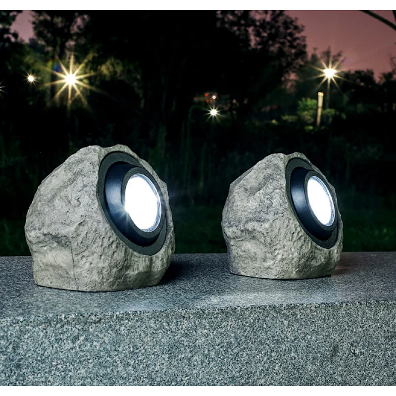 Decorative stone texture pathway yard waterproof solar light