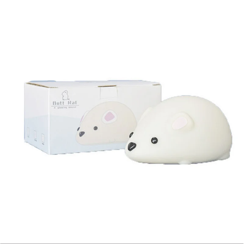 Touch silicone soft light  sleeping mouse night light