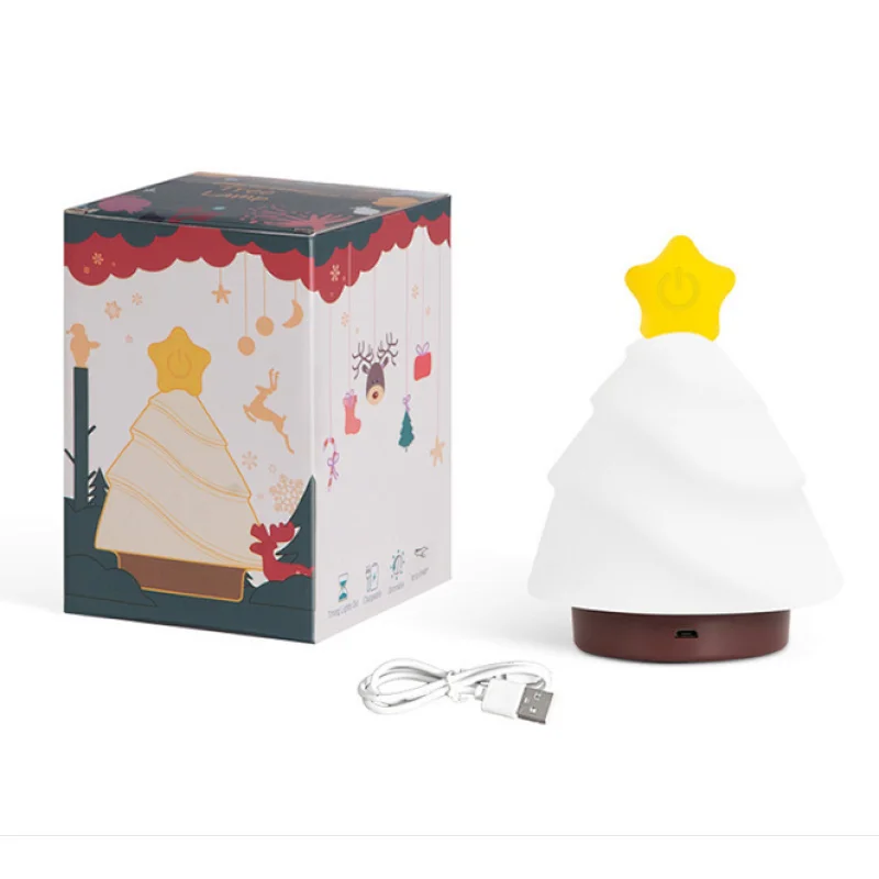 Christmas tree silicone warm light kid bedroom night light