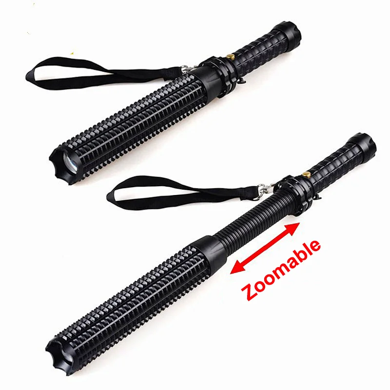 Zoomable self defense tactical flashlight