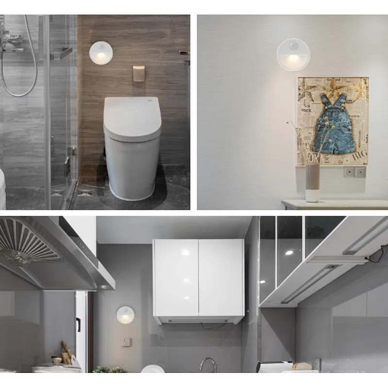 Battery operated round motion sensor night light