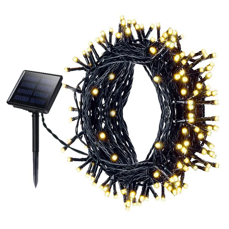 Decorative waterproof IP44 new arrival colorful garden 12 meters 100 LED solar string light