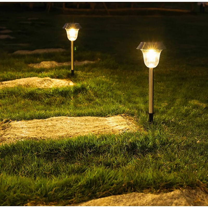 Decorative ground plug LED light outdoor pathway waterproof IP65 RGB solar garden lights