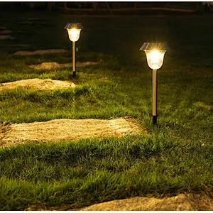 Decorative ground plug LED light outdoor pathway waterproof IP65 RGB solar garden lights