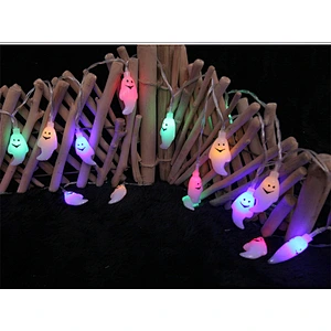 Halloween decoration ghost LED lights indoor 1.2m 10 LED battery operated`RGB string light