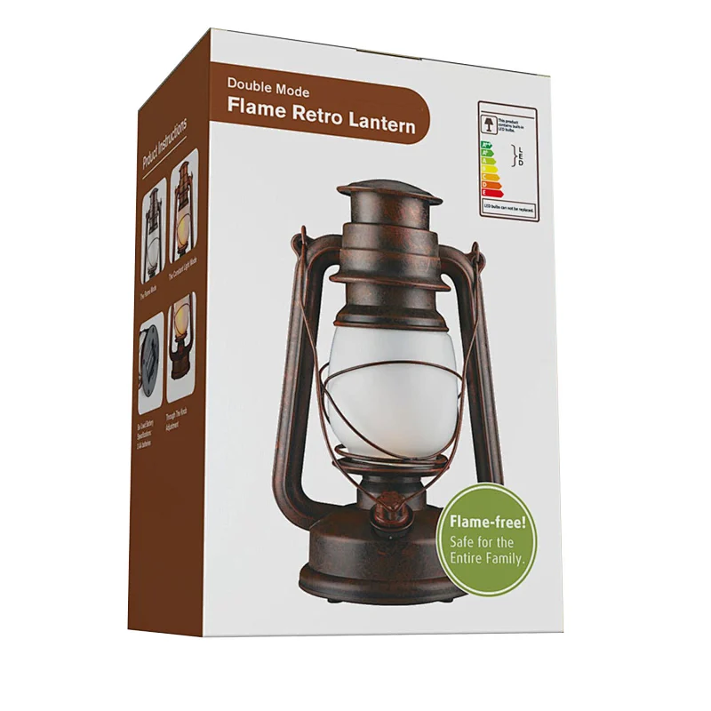 2 Modes vintage solar camping lantern