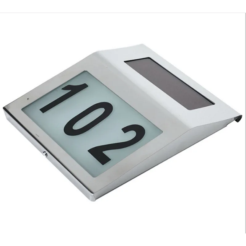 Indicator wall lights waterproof stainless steel house number 2 LED house solar light