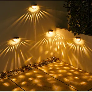 Semicircle outdoor waterproof IP65 fence stair step solar powered LED wall light