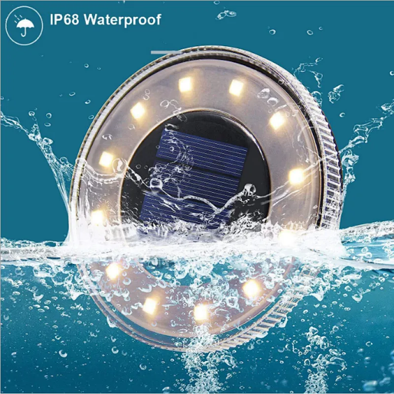 12 LED disk outdoor powered ground plug garden lights mini solar patio light