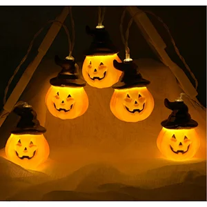 Halloween LED 3A battery operated smiley pumpkin 3.8 metres 20 LED outdoor string lights