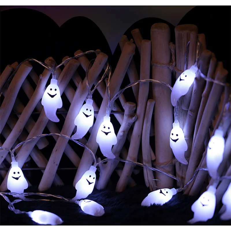 Halloween decoration ghost LED lights indoor 1.2m 10 LED battery operated`RGB string light