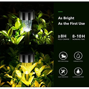 Decoration outdoor colored LED lights outdoor waterproof IP44 stake garden solar light