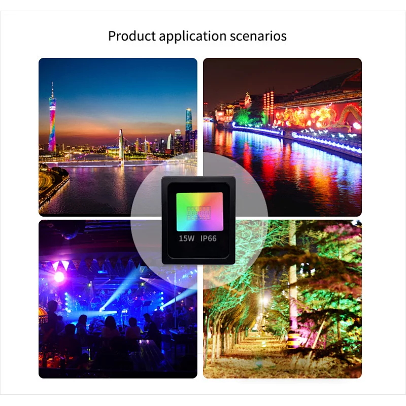 Outdoor color changing flood light IP66 waterproof bluetooth or remote control led work light