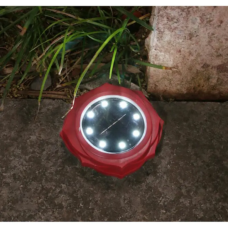New design buried landscape decorative flower shape power street solar light 8 LED lights