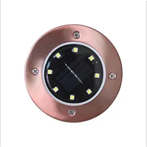Bronze decorative lamp solar 8 LED street light pathway outdoor waterproof IP65 garden lights