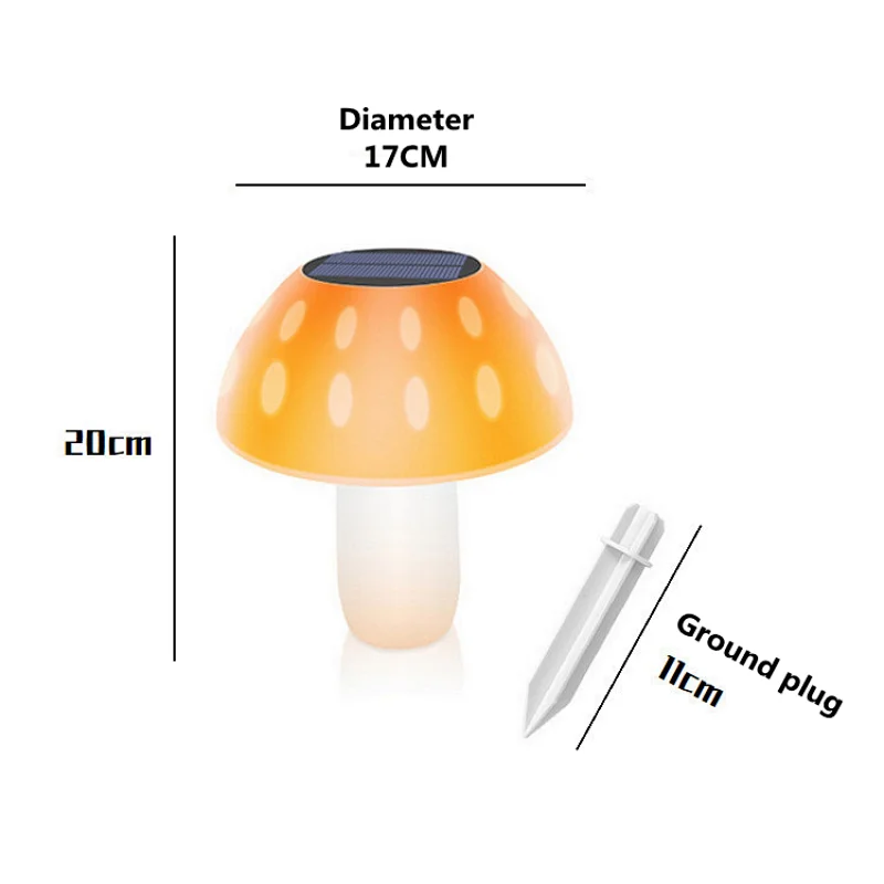 Home light landscape mushroom waterproof IP65 lawn LED garden solar plug ground lights