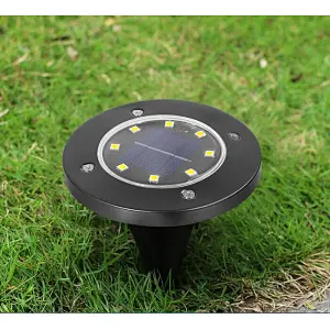 Decorative street light solar waterproof IP65 stainless steel garden 8 LED outdoor lights