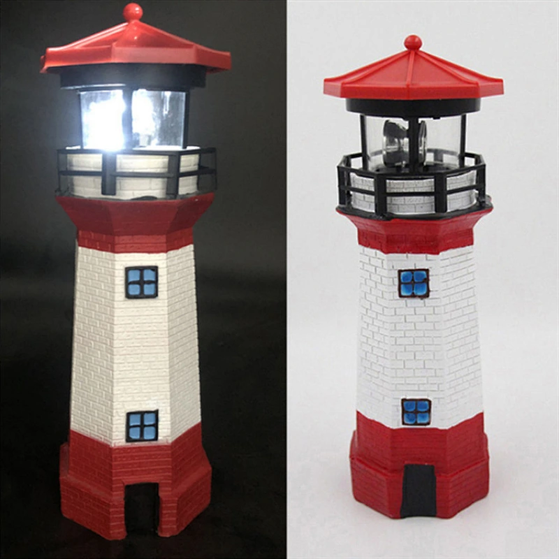 Artificial crafts red lighthouse garden lawn solar stand light indoor lights christmas