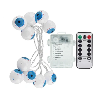 Halloween decoration LED battery operated outdoor 30cm 8 modes remote control 30 LED eyeball string lights