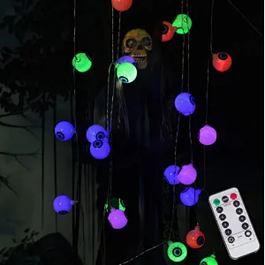 Halloween decoration LED battery operated outdoor 30cm 8 modes remote control 30 LED eyeball string lights