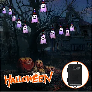 Halloween waterproof IP44 LED light hanging glowing ghost 3m 5pcs string lights