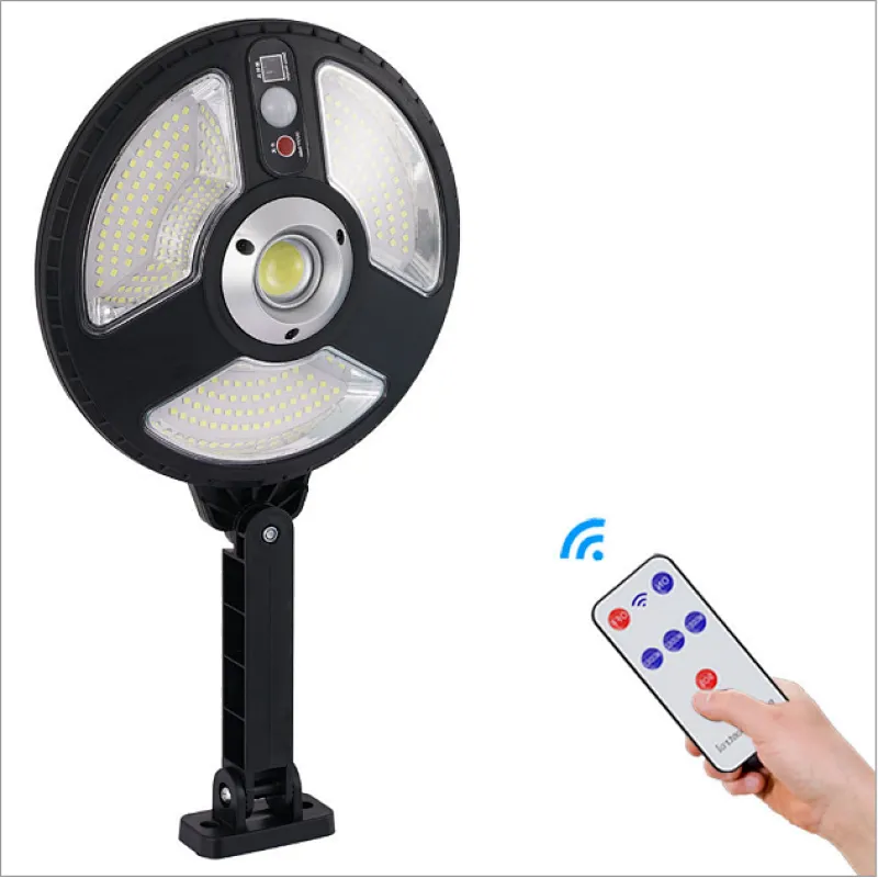 COB outdoor round remote control outdoor bright LED street light road path solar flood lights