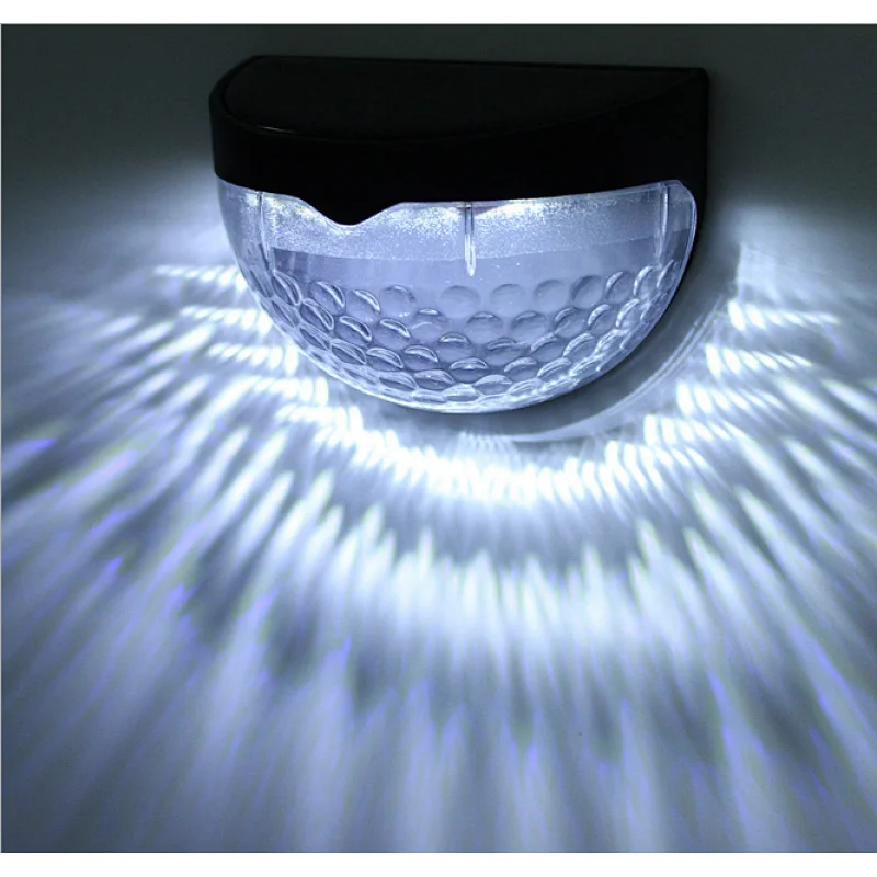 Semicircle outdoor waterproof IP65 fence stair step solar powered LED wall light