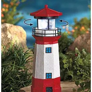 Artificial crafts red lighthouse garden lawn solar stand light indoor lights christmas
