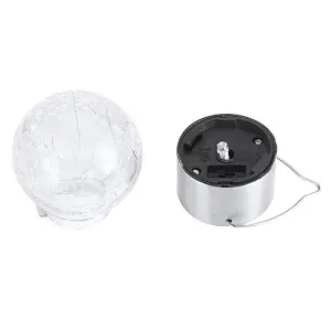 Christmas decorative outdoor RGB bulb glass crackle solar light
