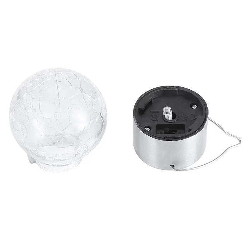 Christmas decorative outdoor RGB bulb glass crackle solar light