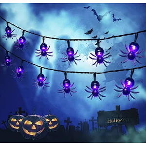 Halloween decorative lights waterproof IP44 outdoor spider LED 1.5m 10 LED battery operated string light
