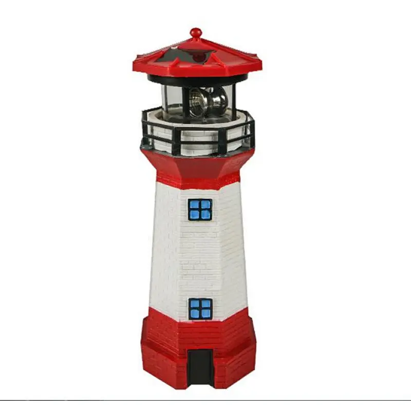 Artificial crafts red lighthouse garden lawn solar stand light indoor lights christmas