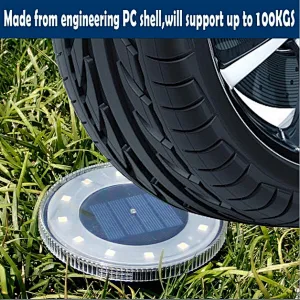 12 LED disk outdoor powered ground plug garden lights mini solar patio light